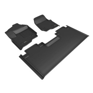Ford F-250 Supercab Floor Mats - Front + Rear - 3D MAXpider - Kagu Series - Black - `23-`24
